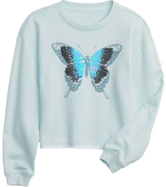 GAP V-XLS FT FLIPPY CREW Dievčenská mikina, svetlomodrá, veľkosť