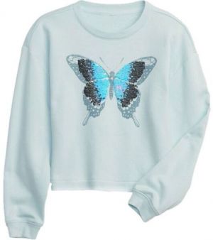 GAP V-XLS FT FLIPPY CREW Dievčenská mikina, svetlomodrá, veľkosť