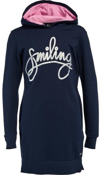 Lewro EVERLY Dlhá dievčenská mikina cez hlavu, tmavo modrá, veľkosť 116-122