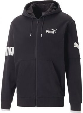 Puma POWER COLORBLOCK FULL ZIP HOODIE TR Pánska mikina, čierna, veľkosť