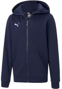 Puma TEAMGOAL 23 CASUALS HOODED JACKET JR Futbalová tepláková bunda, tmavo modrá, veľkosť