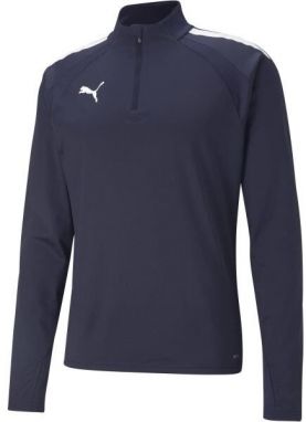 Puma TEAMLIGA 1/4 ZIP TOP Pánska futbalová mikina, tmavo modrá, veľkosť