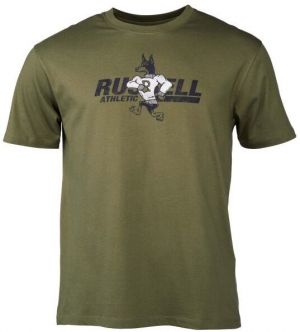 Russell Athletic SHORT M Pánske tričko, khaki, veľkosť