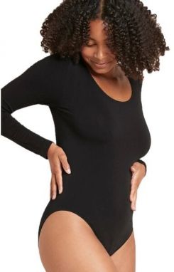 BOODY LONG SLEEVE BODYSUIT Dámske body, čierna, veľkosť