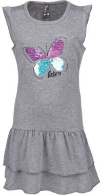 Lewro TOTTA Dievčenské šaty s volánmi, sivá, veľkosť 164-170
