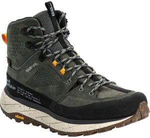 Jack Wolfskin TERRAQUEST TEXAPORE MID M Pánska treková obuv, zelená, veľkosť