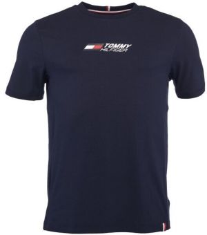 Tommy Hilfiger ESSENTIAL BIG LOGO TEE Pánske tričko, tmavo modrá, veľkosť