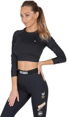 GOLDBEE CROP-TOP BECLASSIC Dámsky crop top, čierna, veľkosť