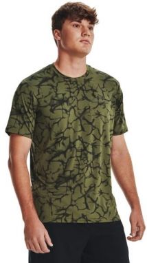 Under Armour UA RUSH ENERGY PRINT SS Pánske funkčné tričko, khaki, veľkosť