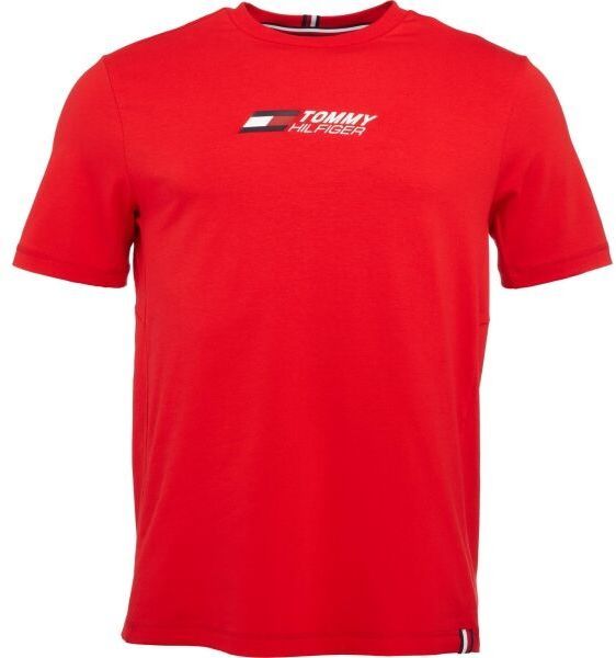 Tommy Hilfiger ESSENTIAL BIG LOGO TEE Pánske tričko, červená, veľkosť