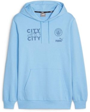 Puma MCFC FTBLCORE GRAPHIC HOODY Pánska mikina, svetlomodrá, veľkosť