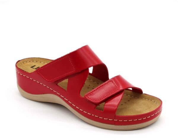 LEONS MAJA Dámske šľapky, červená, veľkosť