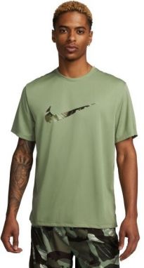 Nike DF UV SS MILER ECMO Pánske bežecké tričko, khaki, veľkosť