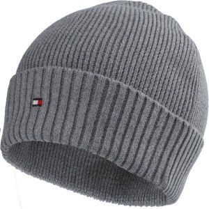 Tommy Hilfiger ESSENTIAL FLAG BEANIE Pánska zimná čiapka, sivá, veľkosť