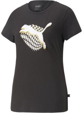 Puma GRAPHIC HOUND STOOTH TEE Dámske tričko, čierna, veľkosť