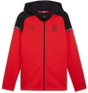 Puma ACM CASUALS HOODED JKT Pánska futbalová mikina, červená, veľkosť