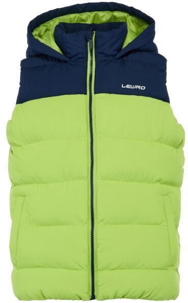 Lewro KELLIN Detská prešívaná vesta, svetlo zelená, veľkosť 128-134