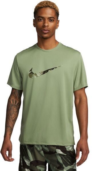 Nike DF UV SS MILER ECMO Pánske bežecké tričko, khaki, veľkosť
