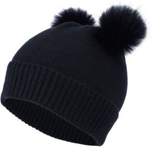 Lewro ROCA Dievčenská pletená čiapka, čierna, veľkosť