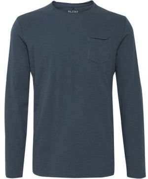 BLEND T-SHIRT L/S Pánske tričko s dlhým rukávom, tmavo modrá, veľkosť