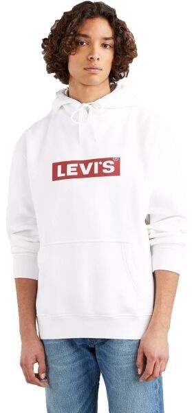 Levi's® T3 RELAXD GRAPHIC HOODIE Pánska mikina, biela, veľkosť