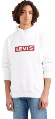 Levi's® T3 RELAXD GRAPHIC HOODIE Pánska mikina, biela, veľkosť