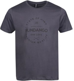 FUNDANGO BASIC T LOGO-4 T-SHIRT Pánske tričko, tmavo sivá, veľkosť