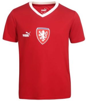 Puma FACR HOME JERSEY FAN JR Chlapčenské futbalové tričko, červená, veľkosť