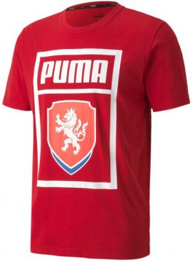 Puma FACR PUMA DNA TEE Pánske futbalové tričko, červená, veľkosť
