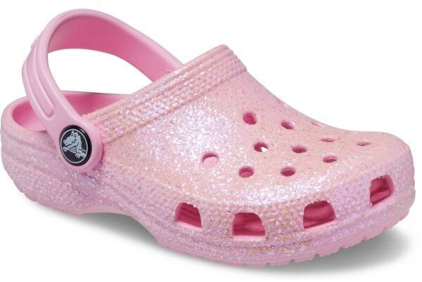 Crocs CLASSIC GLITTER CLOG T Detská nazúvacia obuv, ružová, veľkosť 23/24