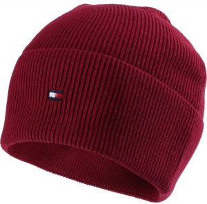 Tommy Hilfiger ESSENTIAL FLAG BEANIE Dámska zimná čiapka, červená, veľkosť