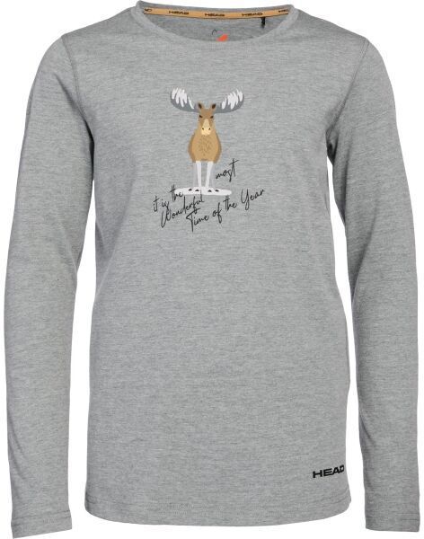 Head KRUMEL Detské tričko s dlhým rukávom, sivá, veľkosť 116-122