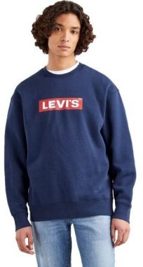 Levi's® T3 RELAXED GRAPHIC CREW Pánska mikina, tmavo modrá, veľkosť