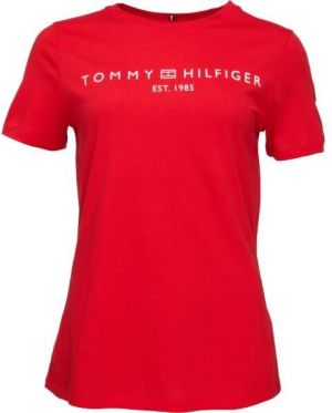 Tommy Hilfiger LOGO CREW NECK Dámske tričko, červená, veľkosť