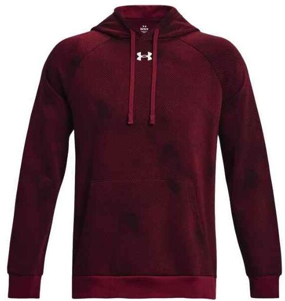 Under Armour RIVAL FLEECE PRINTED HD Pánska mikina, vínová, veľkosť L