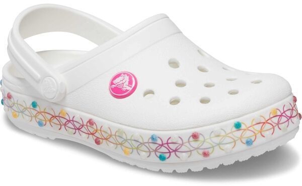 Crocs CROCBAND STRETCH NECKLACE Detská nazúvacia obuv, biela, veľkosť 32/33