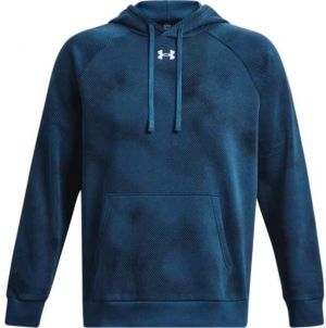 Under Armour RIVAL FLEECE PRINTED HD Pánska mikina, tmavo modrá, veľkosť