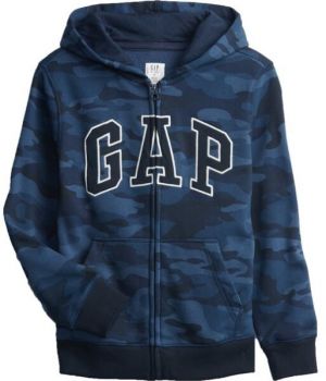 GAP FULLZIP LOGO Chlapčenská mikina, tmavo modrá, veľkosť