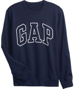 GAP CREWNECK LOGO Pánska mikina, tmavo modrá, veľkosť