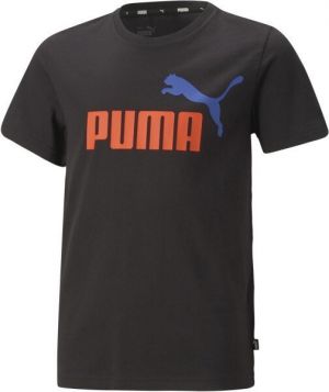 Puma ESS + 2 COL LOGO TEE Chlapčenské tričko, čierna, veľkosť