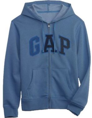 GAP FULLZIP LOGO Pánska mikina, modrá, veľkosť