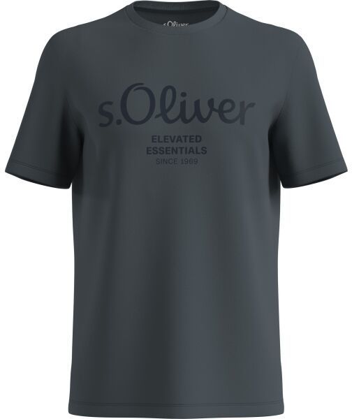 s.Oliver LOGO T-NOOS Pánske tričko, tmavo sivá, veľkosť