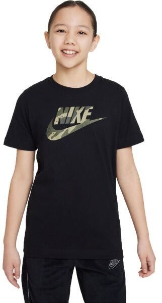 Nike NSW TEE CLUB CAMO Dievčenské tričko, čierna, veľkosť