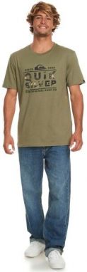 Quiksilver LOGO PRINT SS Pánske tričko, khaki, veľkosť