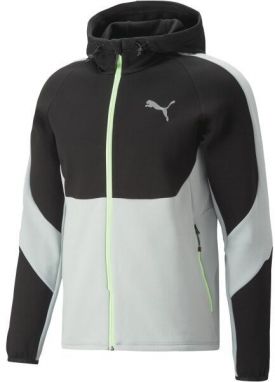 Puma EVOSTRIPE FULL-ZIP HOODIE DK Pánska športová mikina, čierna, veľkosť