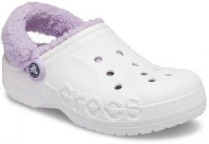 Crocs BAYA LINED FUZZ STRAP CLOG Dámske šľapky, biela, veľkosť 37/38