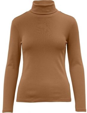 s.Oliver RL T-SHIRT LONG SLEEVE POLO NECK NOOS Tričko s dlhým rukávom, hnedá, veľkosť