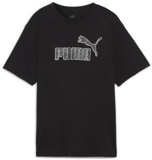Puma ESSENTIALS + MARBELEIZED Dámske tričko, čierna, veľkosť