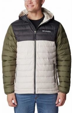 Columbia POWDER LITE HOODED JACKET Pánska bunda, béžová, veľkosť