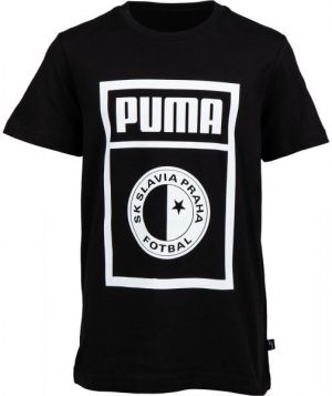 Puma SLAVIA PRAGUE GRAPHIC TEE JR Juniorské tričko, čierna, veľkosť